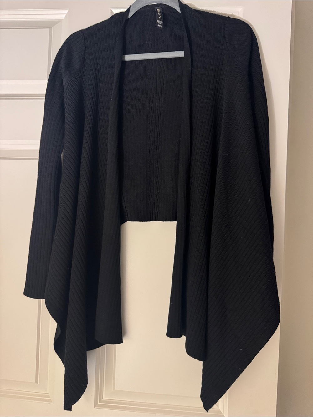 Athleta Black Open-Front Draped Cardigan